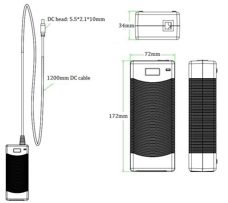 Desktop Power Adapter,Power Adapter, 130W/52V Power Supply, PoE Power Adapter