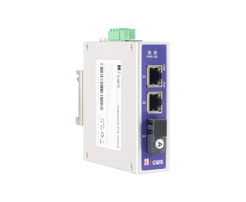 3-port Full Gigabit Industrial PoE Fiber Switch