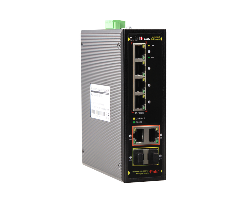 6-port 10/100M Managed Industrial PoE Switch