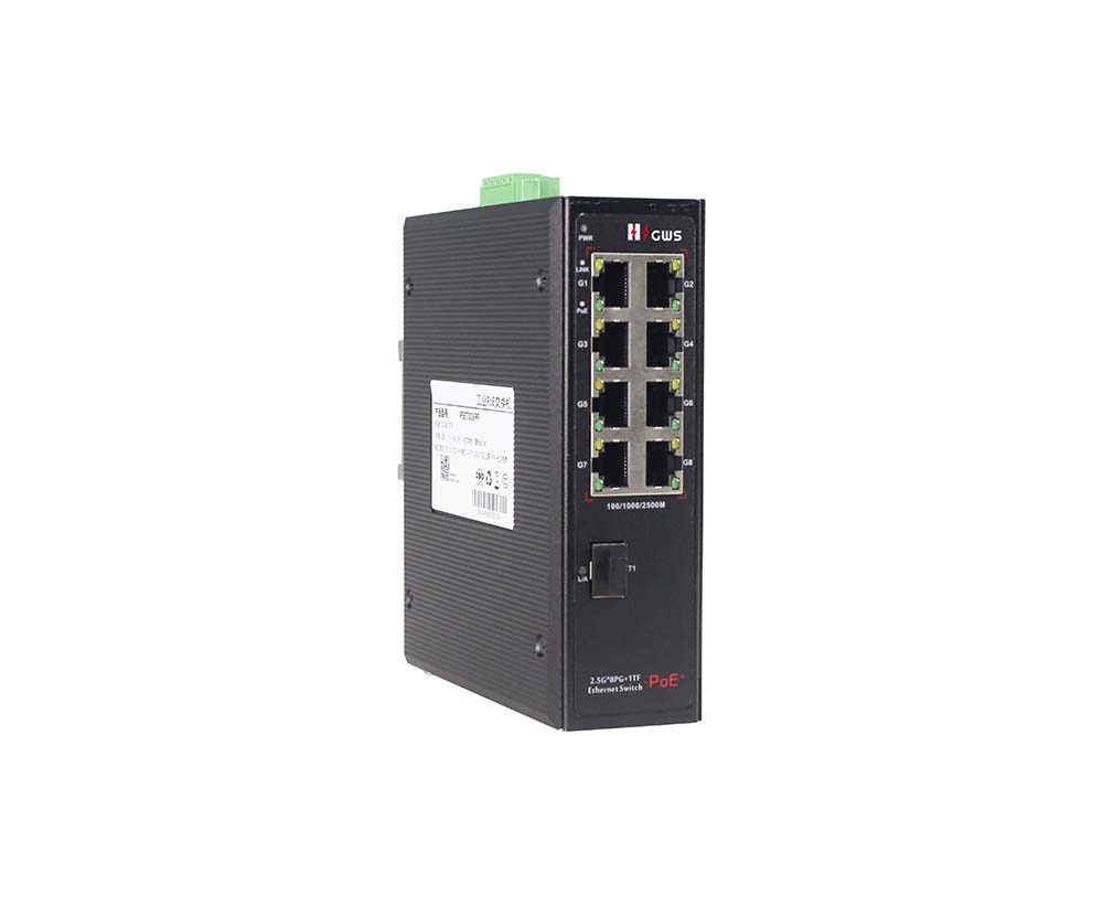 9-port 2.5G Industrial PoE Fiber Switch