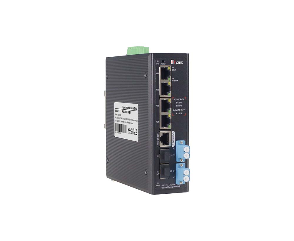 6-port Gigabit Bypass Managed Industrial Ethernet Switch